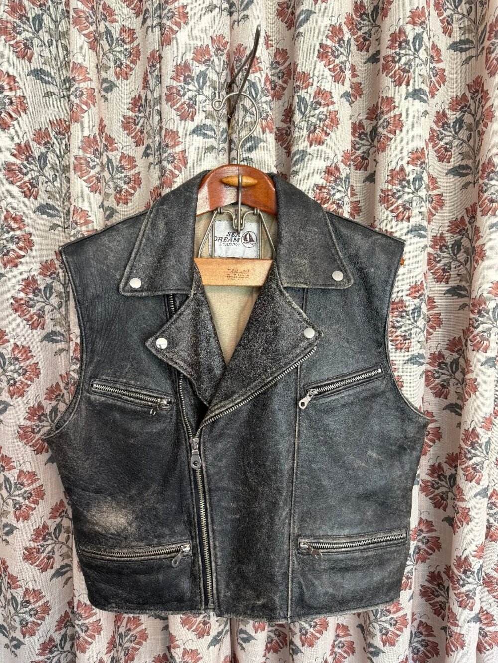 Men's Sea Dream Leather Motorcycle Vest Medium/Large